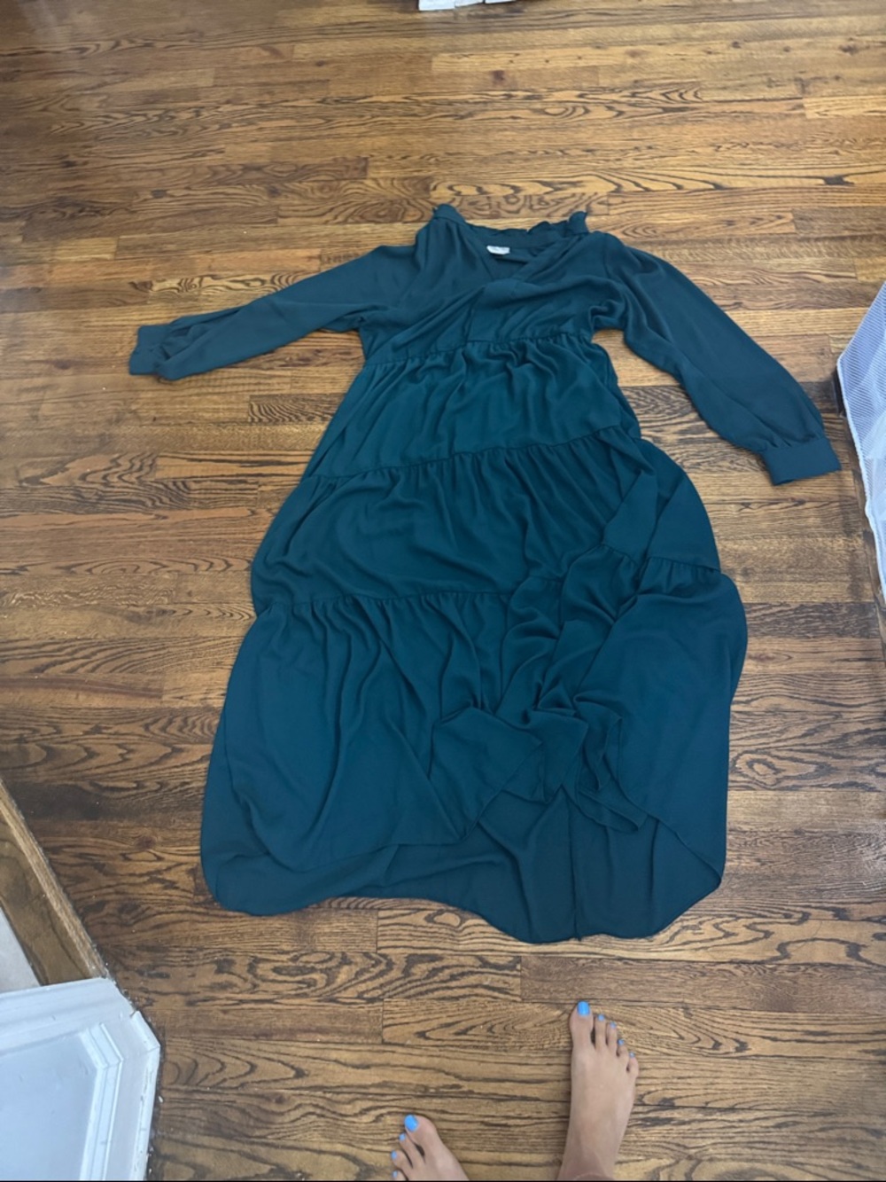 Lucky Brand Teal Tiered Maxi Dress